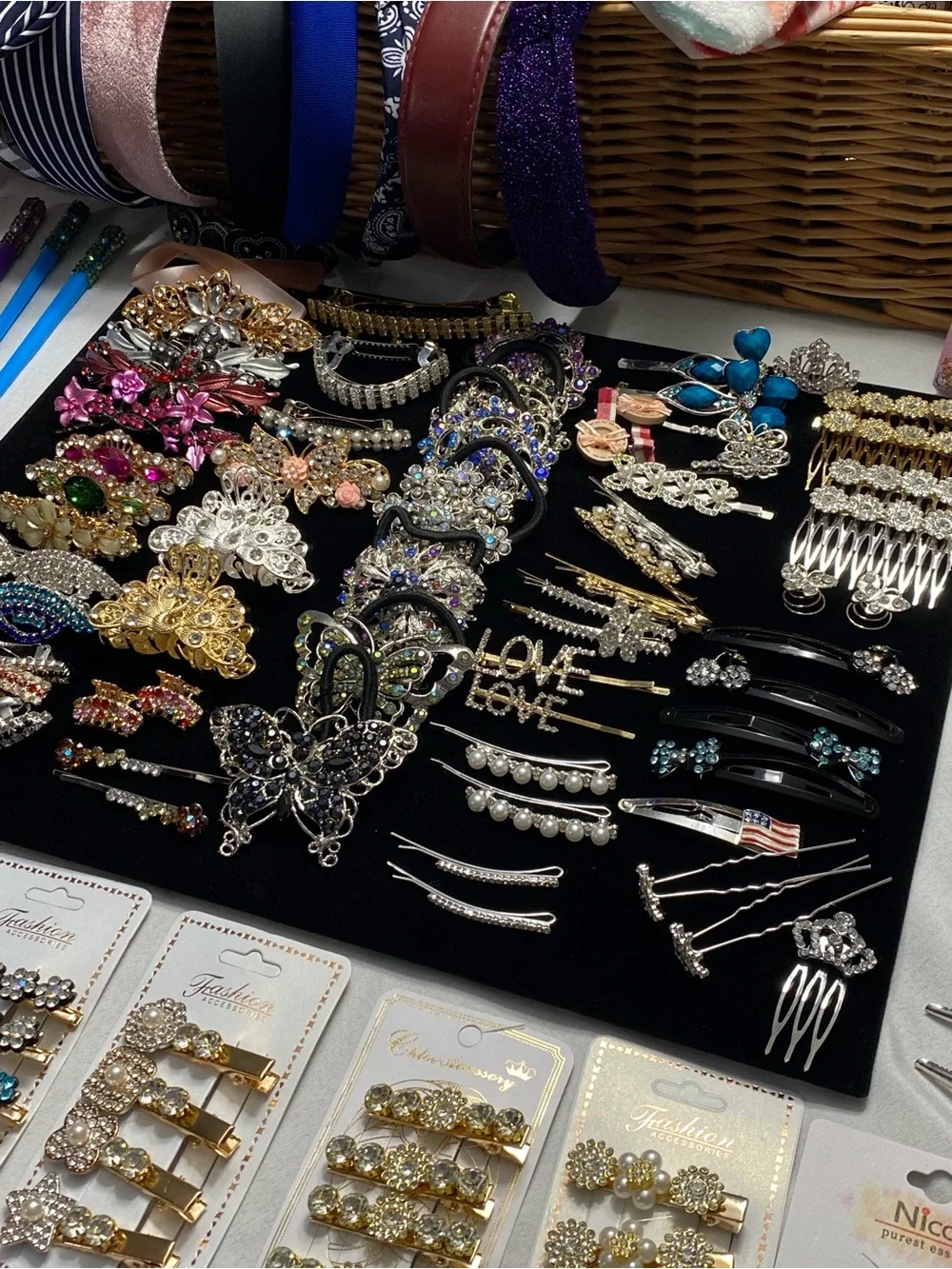 100 Piece Hair Accessory Reseller Lot Boutique Closeout Headbands Clips Bows